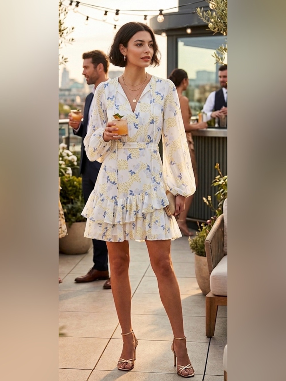 NWT Ted Baker London Style: Suziiee Floral Ruffle Mini Dress Size - Picture 1 of 6